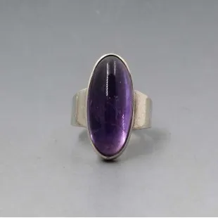 NE FROM Amethyst Silver Ring UK Size G (Small Size)