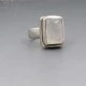 Rectangular Moonstone Silver Ring