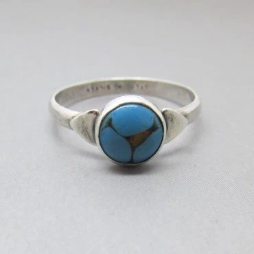 Bernard Instone Silver + Blue Enamel Ring 