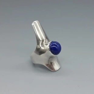 Rare Henning Koppel for Georg Jensen Silver Lapis Lazuli Ring #154