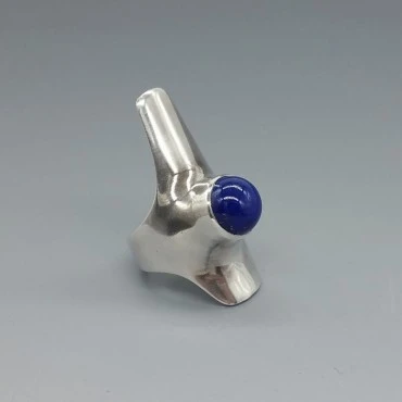 Rare Henning Koppel for Georg Jensen Silver Lapis Lazuli Ring #154