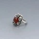 NE FROM Decorative Amber  Silver Ring