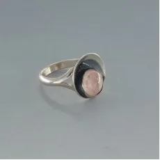 NE FROM Rose Quartz Silver Ring