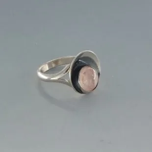 NE FROM Rose Quartz Silver Ring
