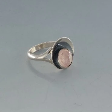 NE FROM Rose Quartz Silver Ring
