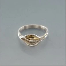 Modernist Textured Sterling Silver Ring