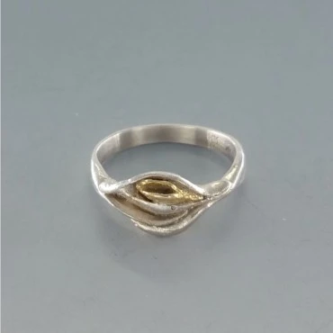 Modernist Textured Sterling Silver Ring