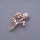 Sterling Silver Brooch with Pink Crystal Flower 