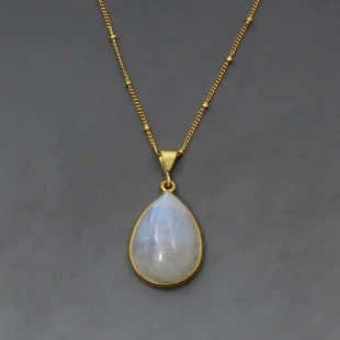 Moonstone  and Gold Vermeil Necklace