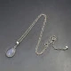 Moonstone Pear Drop and Sterling Silver Necklace