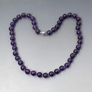 Amethyst Beads Necklace 19 Inches (50 cm)