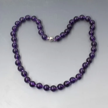 Amethyst Beads Necklace 19 Inches (50 cm)