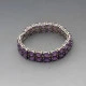 Double Row Amethyst and Silver Bracelet