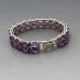 Double Row Amethyst and Silver Bracelet