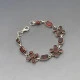 Vintage Garnet and Silver Link Bracelet