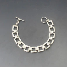 Silver Squares Chain Bracelet