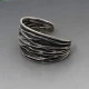 Vintage Textured Silver Cuff Bangle