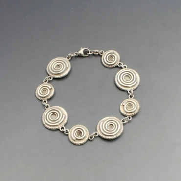 Designer Silver Swirls Link Bracelet