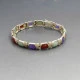 Multi Jade and Silver Bracelet
