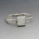Square Moonstone and Silver Bracelet