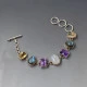 Chunky Multi Gem Silver Bracelet