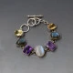 Vintage Multi Gem Silver Bracelet