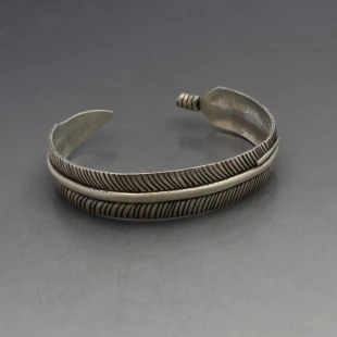 Tony Chino Silver Feather Bangle
