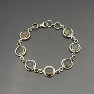 Moonstone Silver Ovals Bracelet
