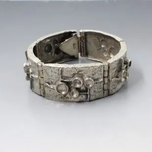  Vintage Silver Chunky Modernist Bracelet