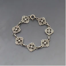 JOHN HART Iona Silver Celtic Cross Bracelet