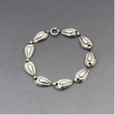 Herman Siersbol Sterling Silver Leaves Bracelet