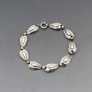 Herman Siersbol Sterling Silver Leaves Bracelet