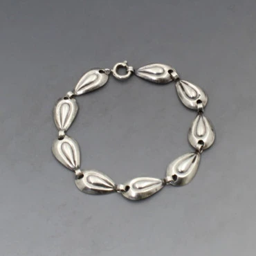 Herman Siersbol Sterling Silver Leaves Bracelet