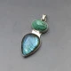 Labradorite, Turquoise and Silver Pendant