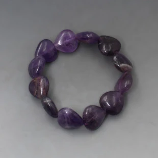 Vintage Amethyst Bead Stretch Bracelet