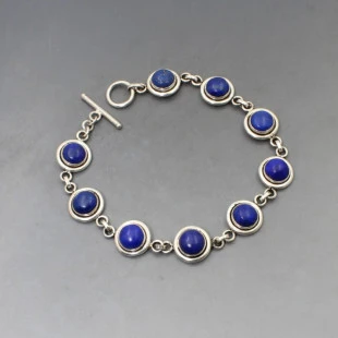 Lapis Lazuli and Silver Bracelet