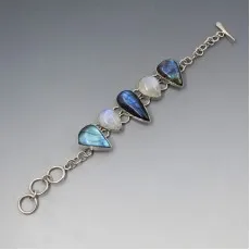 Vintage Labradorite and Sterling Silver Bracelet