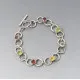 Vintage Multi Gem Silver Chain Bracelet
