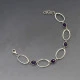 Amethyst Silver Ovals Link Bracelet