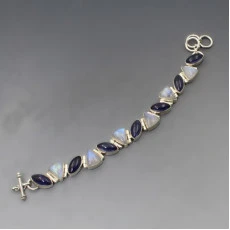 Moonstone, Iolite and Silver Bracelet