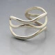 Armani Designer Modernist Silver Cuff Bangle - 52 Grams