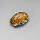  Amber and Sterling Silver Oval Brooch