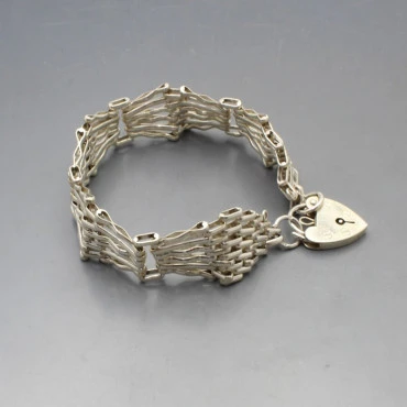 Silver ASJ Gate Bracelet 