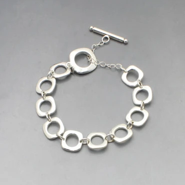 Silver Squares Link Bracelet 