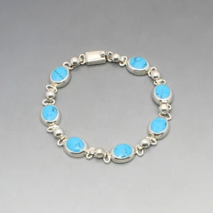 Mexican Turqousie and Silver Bracelet
