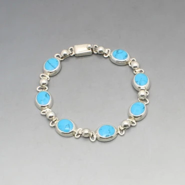 Mexican Turqousie and Silver Bracelet