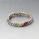 Vintage Multi Gemstone Sterling Silver Bracelet