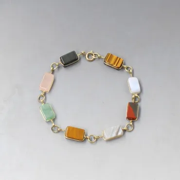Vintage Multi Gem Cabochon Bracelet