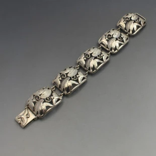 Lauritz Jensen 830 Silver Bird Panel Bracelet