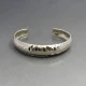 Hammered Slim Silver Cuff Bangle